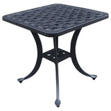 Benjara BM272414 21 Inch Metal Outdoor Patio Square Top End Table, Dark Bronze
