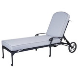 Benjara BM272967 30 Inch Arbor Metal Chaise Lounge Chair, Solar Protected Cushion, Silver