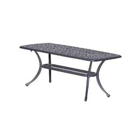 Benjara BM272970 42 Inch Arbor Rectangular Outdoor Metal Coffee Table, Gunmetal Gray