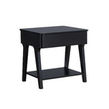 Benjara BM273002 22 Inch Edward End Table with Lift Top and Bottom Shelf, Black