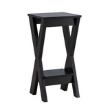 Benjara BM273010 24 Inch Plant Stand with X Shaped Legs and Open Shelf, Small, Dark Brown