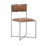 Benjara BM273662 Eun 20 Inch Vegan Faux Leather Dining Chair, Chrome Base, Set of 2, Brown