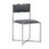 Benjara BM273680 Eun 20 Inch Faux Leather Dining Chair, Chrome Base, Set of 2, Dark Gray