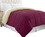 Benzara BM46034 Genoa Queen Size Box Quilted Reversible Comforter, Pink and Beige