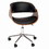 Benjara BM57639 Wooden and Metal Office Chair with Curved Leatherette Seat, Brown and Black