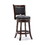 Benjara BM61366 Round Wooden Swivel Counter Stool with Padded Seat and Back, Dark Brown