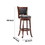 Benjara BM61369 Round Wooden Swivel Barstool with Padded Seat and Back, Cherry Brown