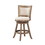 Benjara BM61378 Nailhead Trim Round Counter Stool with Padded seat and Back, Brown and Beige