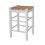 Benjara BM61433 Square Wooden Frame Counter Stool with Hand Woven Rush, White and Brown