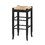 Benjara BM61438 Rush Woven Wooden Frame Barstool with Saber Legs, Beige and Black