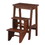 Benjara BM61440 3 Step Wooden Frame Stool with Safety Latch, Brown