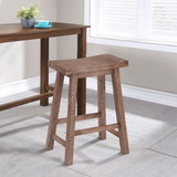 Benjara BM61441 Wooden Frame Saddle Seat Counter Height Stool with Angled Legs, Gray