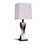Benzara BM69258 Square Shade Twist Table Lamp, White & Silver, Set of 2