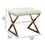 Benzara BM69636 Contemporary Upholstered Stool Metal Base, White