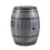 Benjara BM82436 Drum Shape Metal Wine Storage Table with Removable Lid, Rustic Brown and Gray