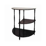 Benjara BM95317 Traditional Style Wooden 3 Tier Half Table with Turned Legs, Dark Brown