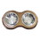 Boomer N Chaser BNC-14021-2 Plastic Framed Double Diner Pet Bowl in Stainless Steel, Large, Gold and Silver-Set of 2 - BM206888
