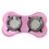 Boomer N Chaser BNC-14050-4 Bone Shaped Plastic Pet Double Diner with Stainless Steel Bowls, Pink and Silver-Set of 4 - BM206894