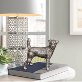 Benjara I551-FDS001 Aluminum Table Accent Dog Statuette Decor Sculpture with Textured Details, Silver
