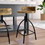 The Urban Port UPT-165867 28" Industrial Style Adjustable Counter Stool, Black and Brown