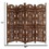 The Urban Port UPT-176787 Handcrafted Wooden 4 Panel Room Divider Screen With Tiny Bells - Reversible