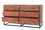 The Urban Port UPT-182996 Modern Acacia Wood Dresser cum Display Unit With Metal Base, Walnut Brown and Black