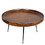 The Urban Port UPT-183000 Round Mango Wood Coffee Table With Splayed Metal Legs, Brown and Black