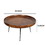 The Urban Port UPT-183000 Round Mango Wood Coffee Table With Splayed Metal Legs, Brown and Black
