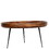 The Urban Port UPT-183000 Round Mango Wood Coffee Table With Splayed Metal Legs, Brown and Black