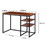 The Urban Port UPT-195123 45 Inch Tubular Metal Frame Desk with Wooden Top and 2 Side Shelves, Brown and Black