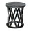 The Urban Port UPT-195129 22 Inch Farmhouse Style Round Wooden End Table with Airy Design Base, Dark Gray
