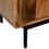 The Urban Port UPT-195276 55 Inch Mango Wood TV Stand with 2 Open Compartments, Brown and Black