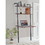 The Urban Port UPT-197867 Industrial 3 Tier Mango Wood Ladder Storage Wall Shelf with Tubular Frame, Brown and Black