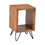 The Urban Port UPT-204787 22 Inch Textured Cube Shape Wooden Nightstand with Angular Legs, Brown and Black