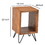 The Urban Port UPT-204787 22 Inch Textured Cube Shape Wooden Nightstand with Angular Legs, Brown and Black