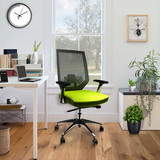 The Urban Port UPT-230095 Adjustable Mesh Back Ergonomic Office Swivel Chair with Padded Seat and Casters, Green and Gray