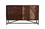 The Urban Port UPT-238001 Herringbone Inlaid Single Door Wood Sideboard Cabinet with 3 Drawers and Metal Base, Brown