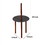 The Urban Port UPT-238079 29 Inch Round Metal Top End Table with Inbuilt Wooden Pole, Brown and Black