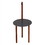 The Urban Port UPT-238079 29 Inch Round Metal Top End Table with Inbuilt Wooden Pole, Brown and Black
