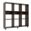 The Urban Port UPT-242343 52.6 Inch Wooden Bookcase with 9 Open Compartments and Casters, Walnut Brown