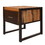 The Urban Port UPT-242953 24 Inch Single Drawer Wooden Side Table with Metal Frame, Brown and Black