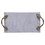 The Urban Port UPT-248051 Decor Tray with Marble Frame and Carved Metal Handles, White and Gold