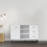 The Urban Port UPT-262096 49 Inch Sideboard Buffet Console Cabinet with 3 Drawers, White