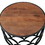 The Urban Port UPT-262398 32 Inch Round Coffee Table, Mango Wood Top, Lattice Cut Out Metal Frame, Brown, Black