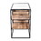 The Urban Port UPT-263596 35 Inch Glass Top Rectangular Storage Cabinet, 3 Drawers, Metal Frame, Natural Brown and Black