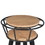 The Urban Port UPT-263764 Industrial End Table with 2 Tier Round Wooden Shelving and Metal Frame, White Oak and Black