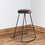 The Urban Port UPT-266369 26 Inch Modern Counter Height Stool, Genuine Leather Upholstery, Metal Frame, Baseball Stitching, Black