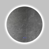 The Urban Port UPT-266400 32 x 32 Inch Round Frameless LED Illuminated Bathroom Mirror, Touch Button Defogger, Metal, Silver