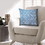 The Urban Port UPT-268968 18 x 18 Square Accent Pillow, Printed Trellis Pattern, Knife Edge, Soft Cotton Cover, Blue, White