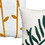The Urban Port UPT-272775 17 x 17 Inch 2 Piece Square Cotton Accent Throw Pillow Set, Leaf Embroidery, White, Green, Yellow